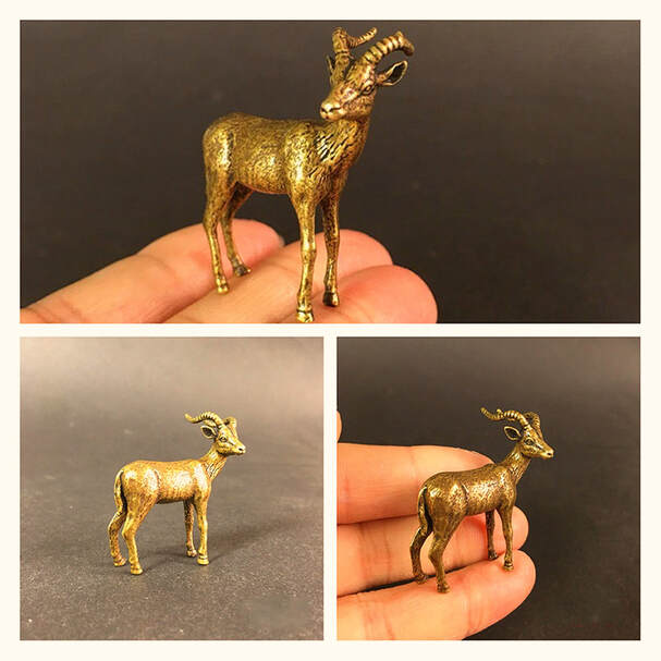 vintage hand made brass antelope 