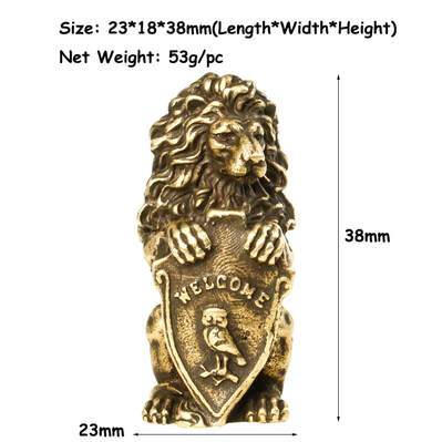 vintage brass lion shield